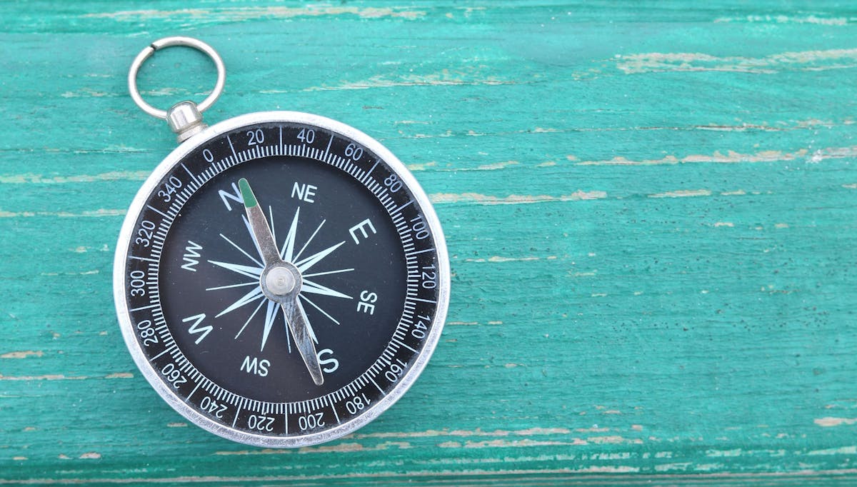 Compass on a blue background