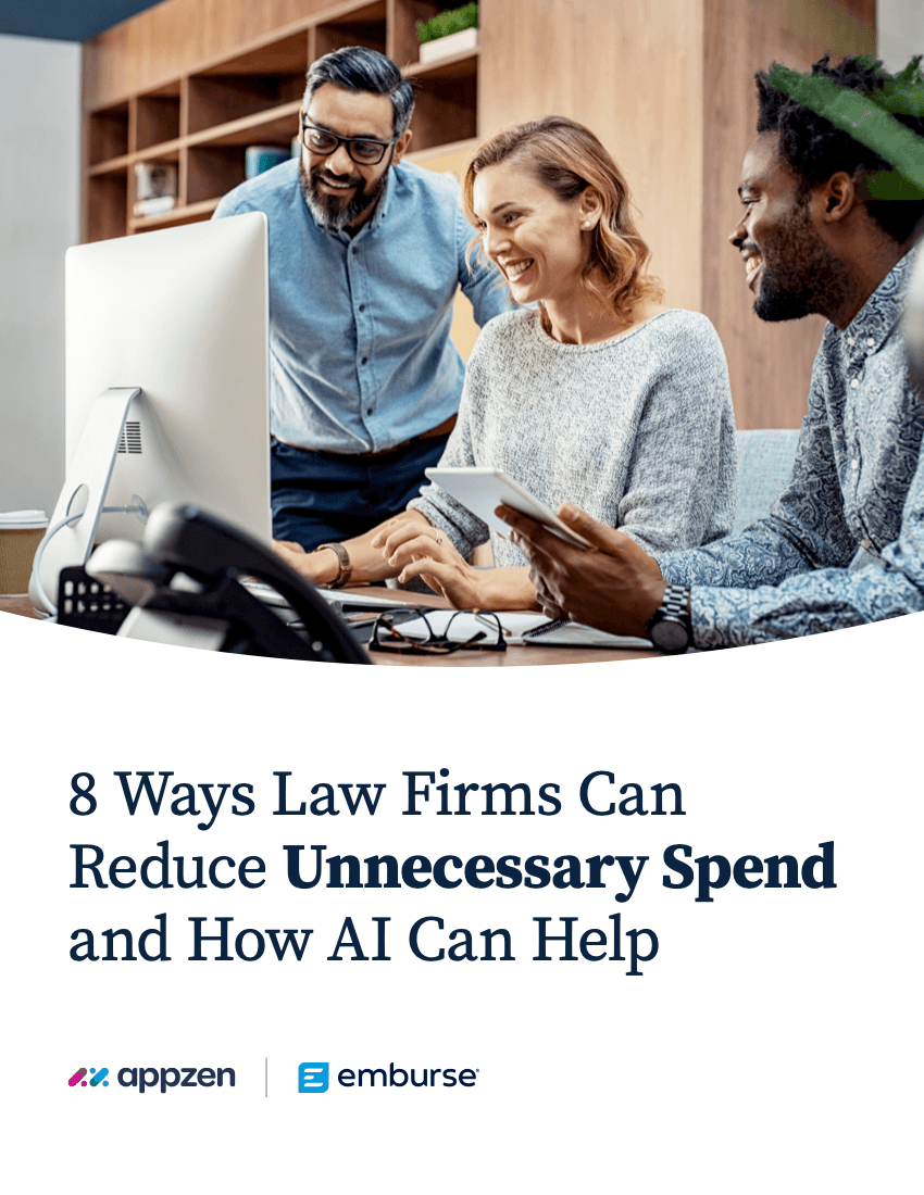 Whitepaper cover for 8 Ways Law Firms Can Reduce Unnecessary Spend and How AI Can Help