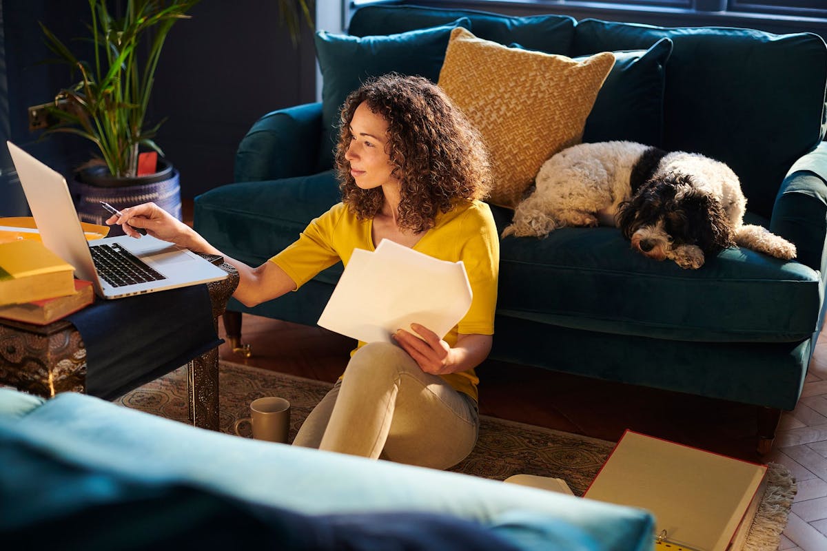 woman working from home