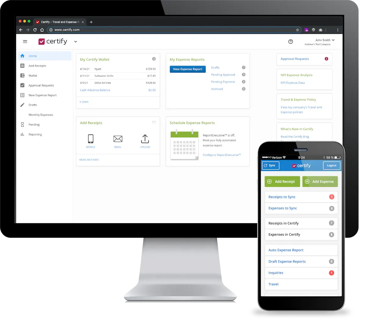 Certify product screens
