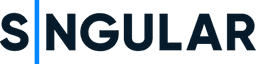 SINGULAR logo with a bright blue vertical line separating the S from INGULAR.