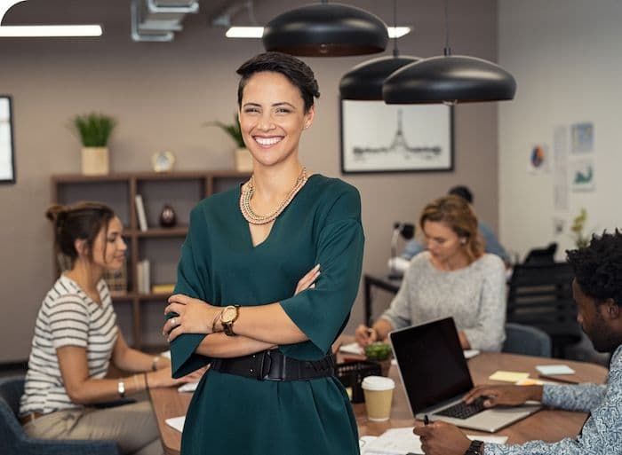 Happy person smiling