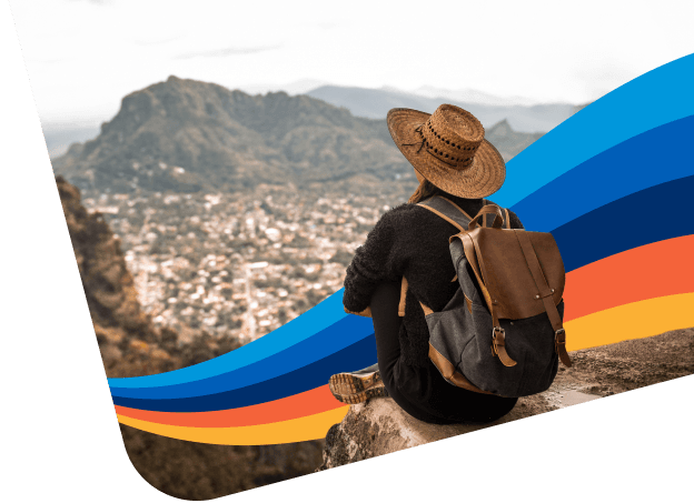 Business traveler on the go abroad